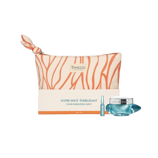 Energizing Shot- Spiruline Boost : Crema energizanta, 50ml +Fiole energizante 7*1.2 ml+ pouch